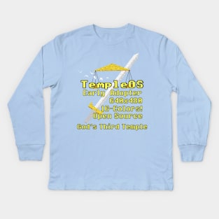 TempleOS Early Adopter - Terry A Davis, Programmer, Meme Kids Long Sleeve T-Shirt